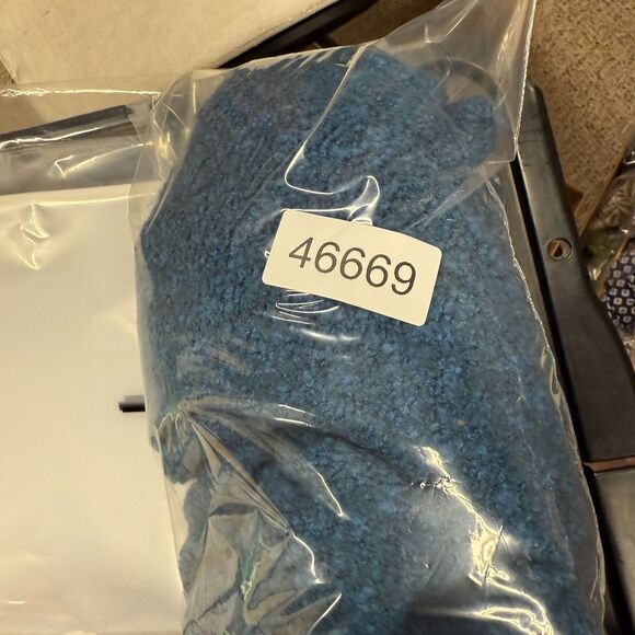 Moda International Cardigan Women XS Blue Button Knit Wool Collared Long Sleeve - Picture 6 of 6